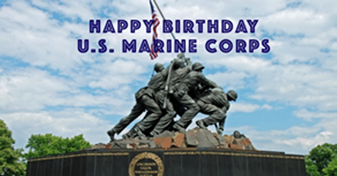 U. S. Marine Corp Birthday with Iwo Jima Memorial.