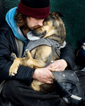 Homeless Veteran With Dog.