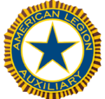 American Legion Auxiliary Unit emblem in blue god and white colors.