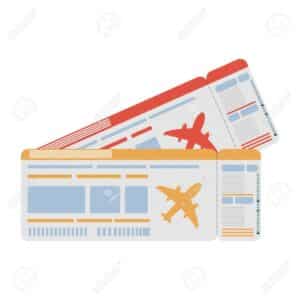 A pair of generic airline tickets.