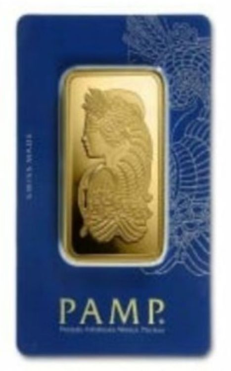 Rectangular gold bar, short sides top and bottom.